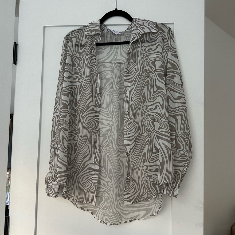 Princess Polly Hayden Shirt Beige
